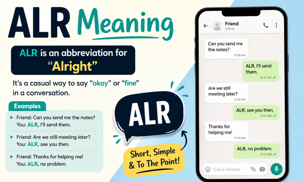 ALR Meaning: What Does ALR Mean in Slang and Texting?